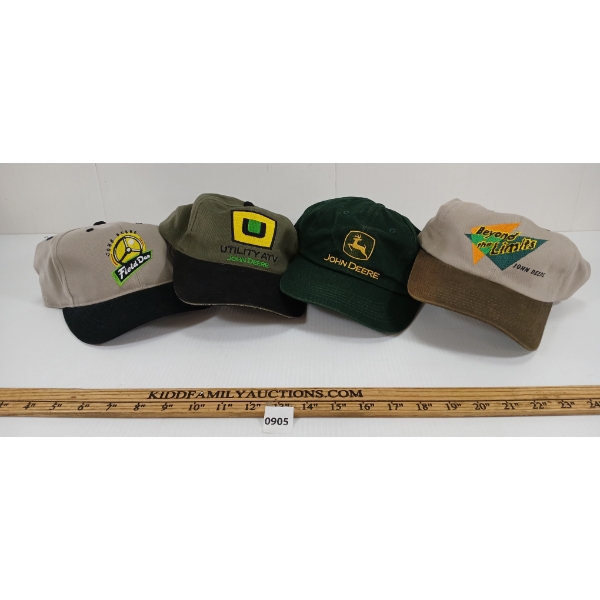 LOT OF 4 - JOHN DEERE ADJ BALL CAPS - AS NEW