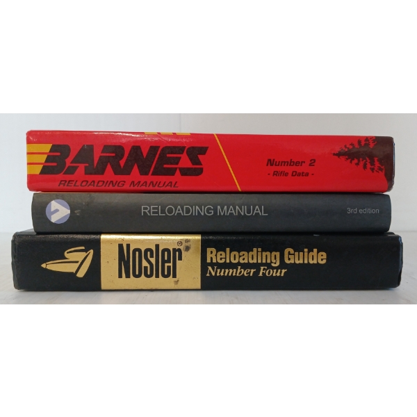LOT OF 3 - BARNES, VIHTAVUORI & NOSLER RELOADING MANUALS