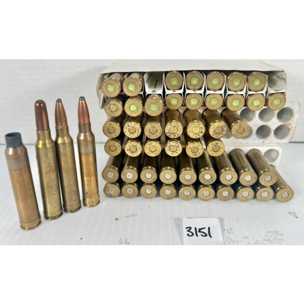 AMMO / BRASS: 36X LIVE & 16X BRASS MIXED .300 WIN MAG
