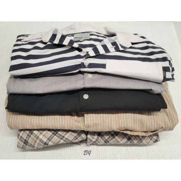 LOT OF 5 - MEN'S MEDIUM BUTTON-UP LONG SLEEVE SHIRTS - FT WESC, CLASSIFIED, ETC