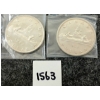 Image 1 : LOT OF 2 - 1959 & 1960 CDN SILVER DOLLARS - VOYAGEUR 