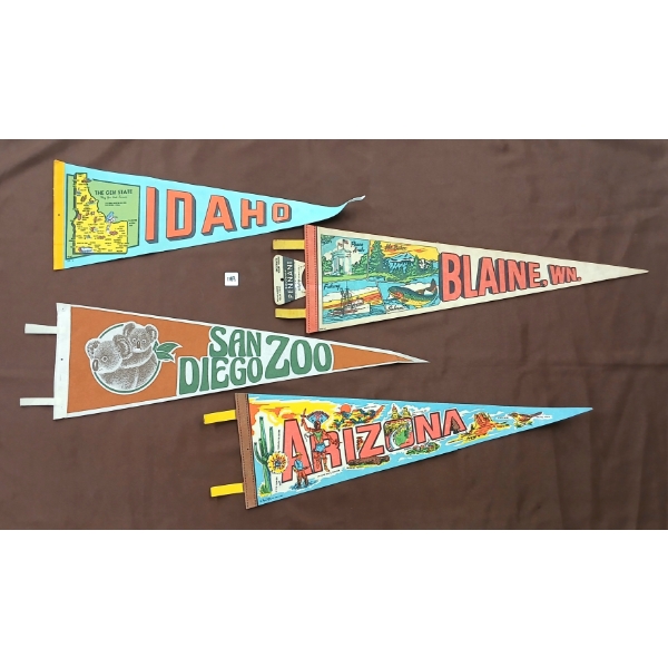LOT OF 5 - PENNANT BANNERS - ARIZONA, BLAINE, IDAHO, ETC