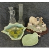 Image 1 : LOT OF 5 - EWE SCULPTURE, DECANTER, VASE & DISHES