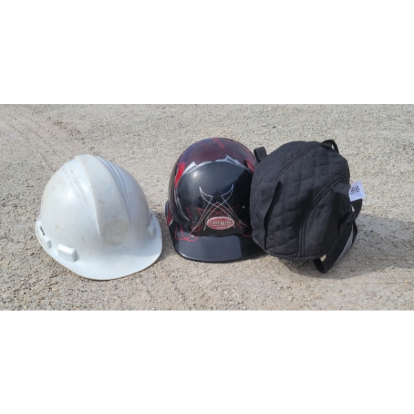 LOT OF 3 - SAFETY HELMETS & LINER