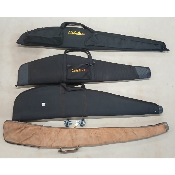LOT OF 6 - SOFT LONG GUN CASES & TRIGGER LOCKS W/ KEYS