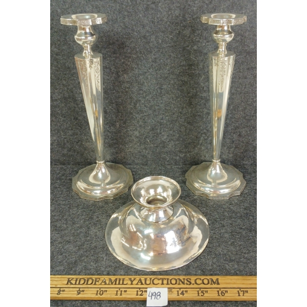 LOT OF 3 - STERLING SILVER CANDLE HOLDERS