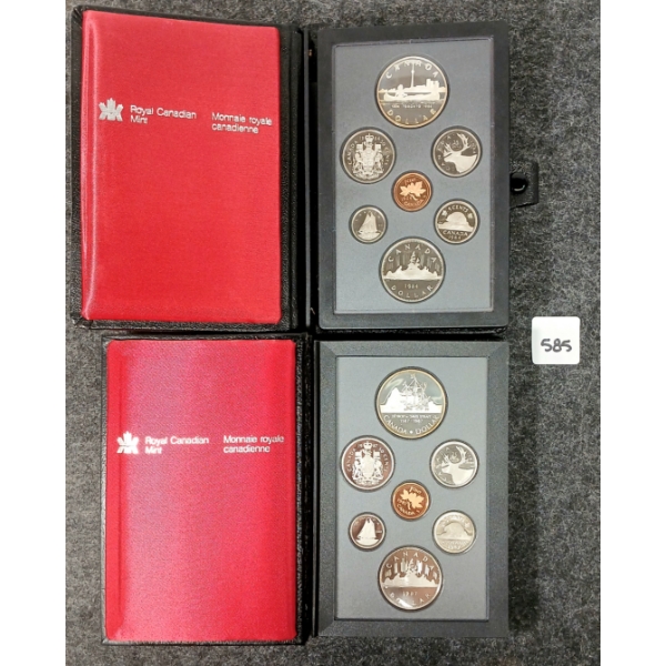 LOT OF 2 - 1984 & 1987 RCM UNCIRCULATED DOUBLE DOLLAR PROOF SETS