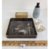 Image 1 : LOT OF 4 - WWII JAPANESE LACQUERWARE TRAY, CUPS & SAKE BOTTLE