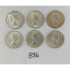 Image 2 : LOT OF 6 - 1961 - '64 CDN 50 CENT SILVER COINS
