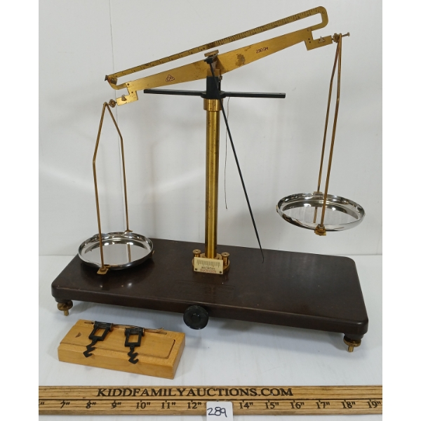 GRIFFIN & GEORGE PHARMACY SCALE - BRASS - C. LATE 19TH / EARLY 20TH CENTURY