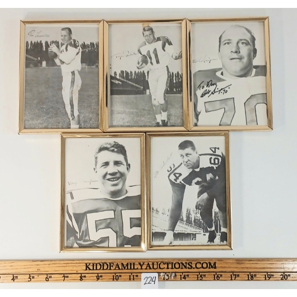 LOT OF 5 - 1944-1963 BEEHIVE FOOTBALL PHOTOS - RON LANCASTER, KAYE VAUGHAN, ETC