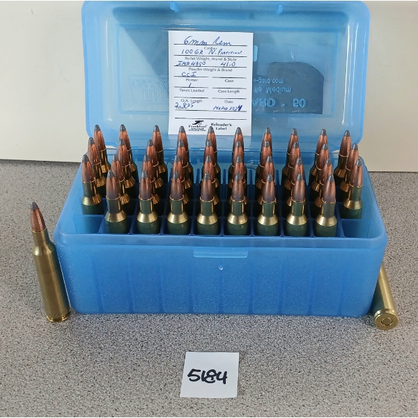 AMMO: 40X REMINGTON 6MM REM - 100GR - SPITZER - RELOADS 