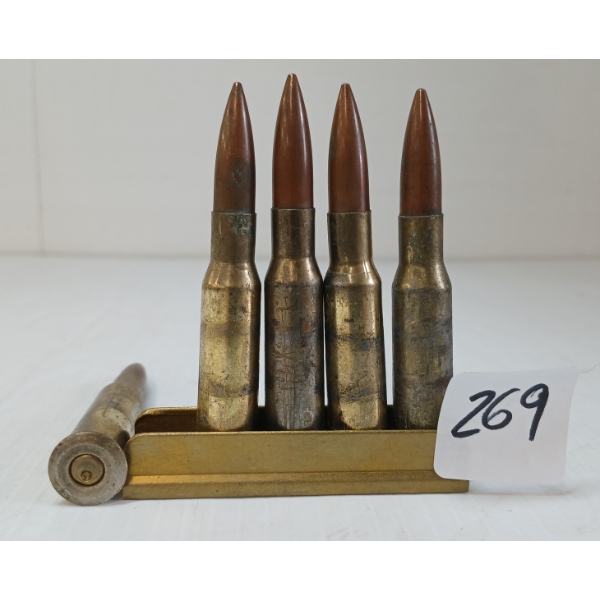 LOT OF 5 - RUSSIAN MOSIN-NAGANT 7.62MMX54R RNDS W/ STRIPPER CLIP