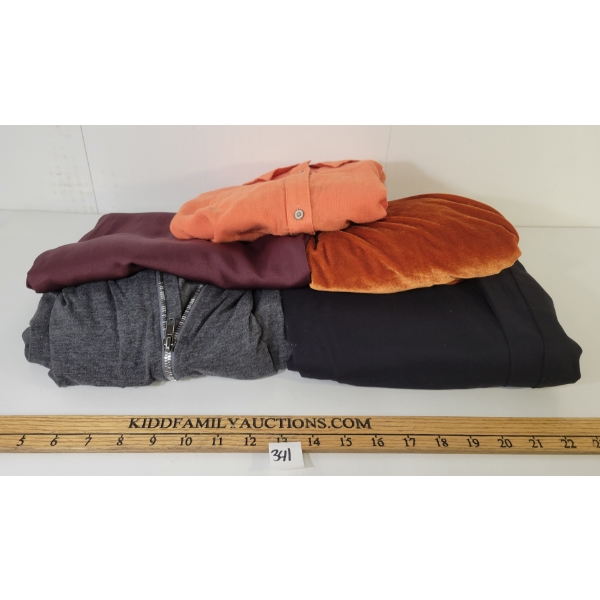 LOT OF 5 - WOMEN'S MINIMUM, LIFETIME & INSIGHT BLOUSE, VELVET TOP, PANTS & DRESSES