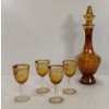 Image 3 : LOT OF 5 - HAND PAINTED BOHEMIAN GLASS DECANTER W/ LIQUEUR GLASSES