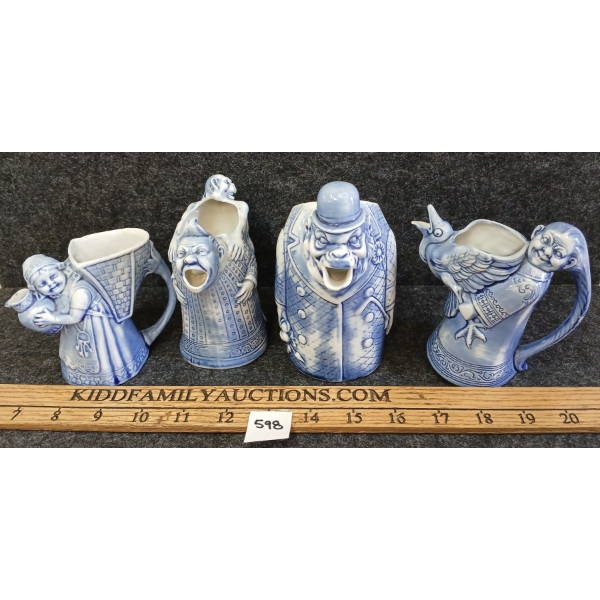 LOT OF 4 - SHAFER & VATER CERAMIC PITCHERS