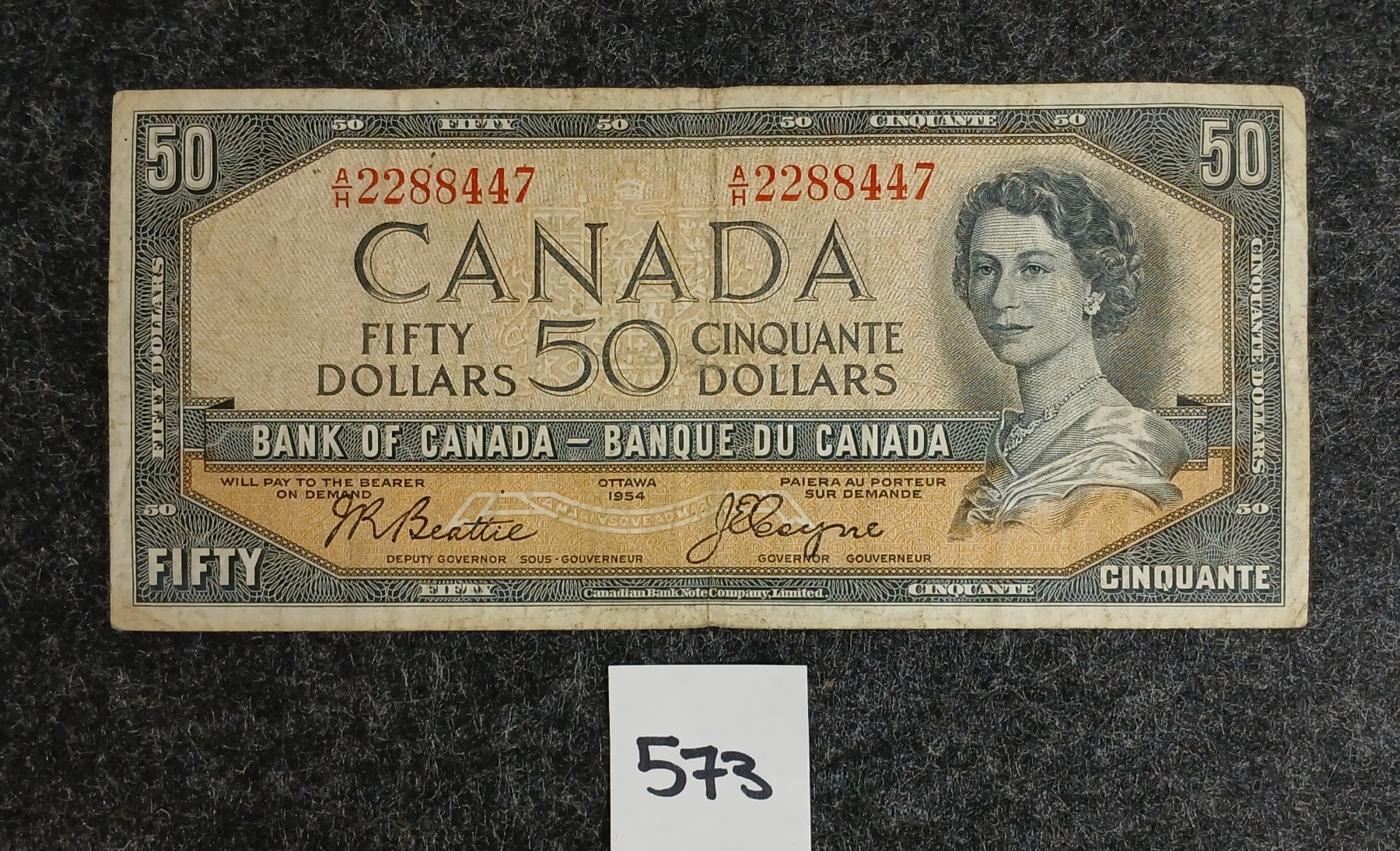 1954 CDN $50 BANKNOTE
