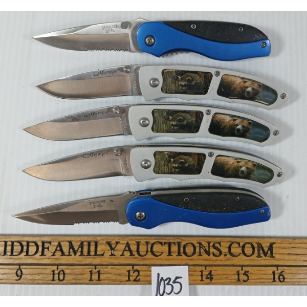 LOT OF 5 - FOLDING KNIVES