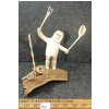 Image 3 : FISHERMAN & ARCTIC CHAR - SIGNED - ANTLER & WOOD