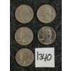 Image 2 : LOT OF 5 - U.S. 25 CENT COINS - 1965 TO 1972