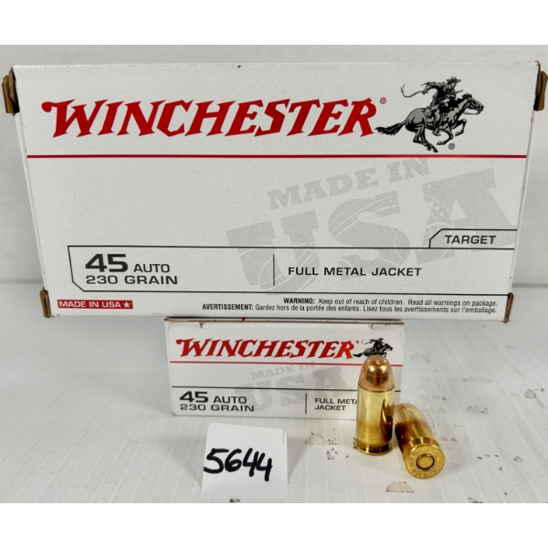 AMMO: 100X WINCHESTER .45 ACP - 230 GR FMJ