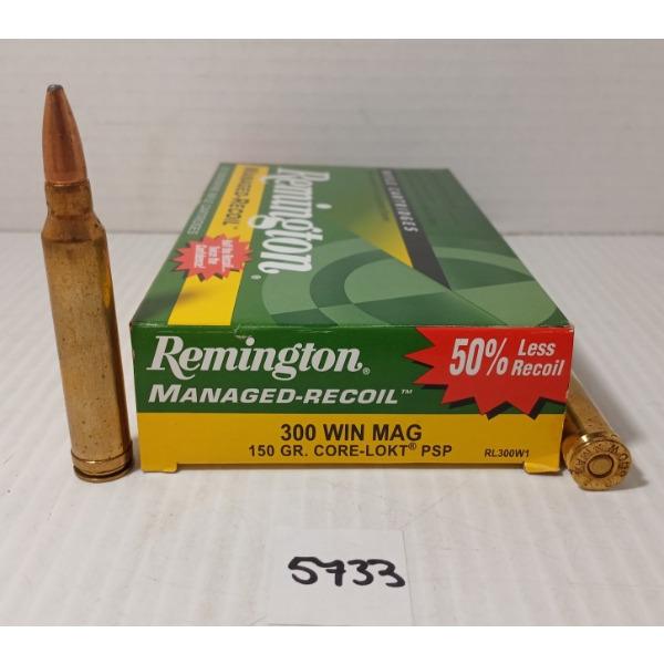 AMMO: 20X REMINGTON MANAGED-RECOIL .300 WIN MAG - 150GR - CORE-LOKT - PSP