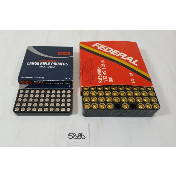 PRIMERS: APPROX 300X CCI & FEDERAL NO.250 / 209 LARGE RIFLE & SHOTSHELL PRIMERS