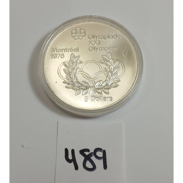 1976 CDN MONTREAL OLYMPIAD $5 SILVER COIN