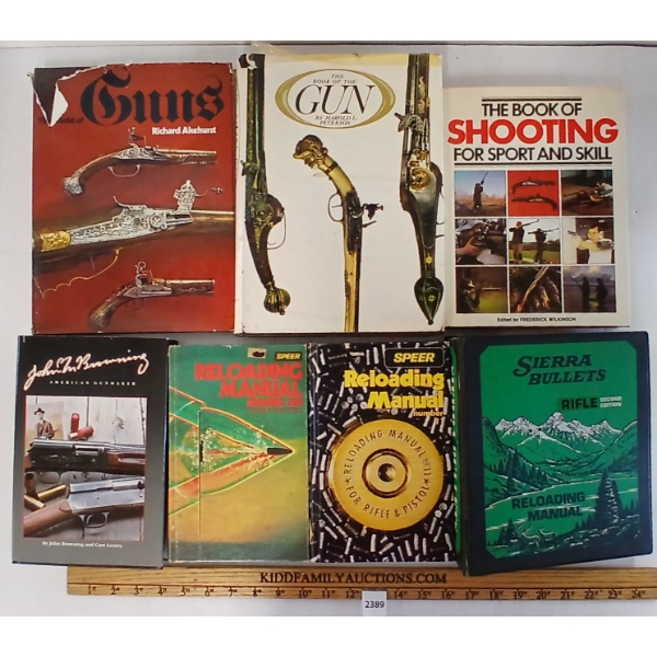 LOT OF 7 - "JOHN M. BROWNING", "THE WORLD OF GUNS", "SIERRA BULLETS", ETC - BOOKS