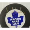 Image 4 :   LOT OF 3 - SIGNED TORONTO MAPLE LEAFS HOCKEY PUCKS - DAVE ANDREYCHUK, KEN DRYDEN & WENDEL CLARK