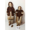 Image 2 : LOT OF 2 - MAN & WOMAN BY UNKNOWN ARTIST - ANTLER, FUR & SINEW