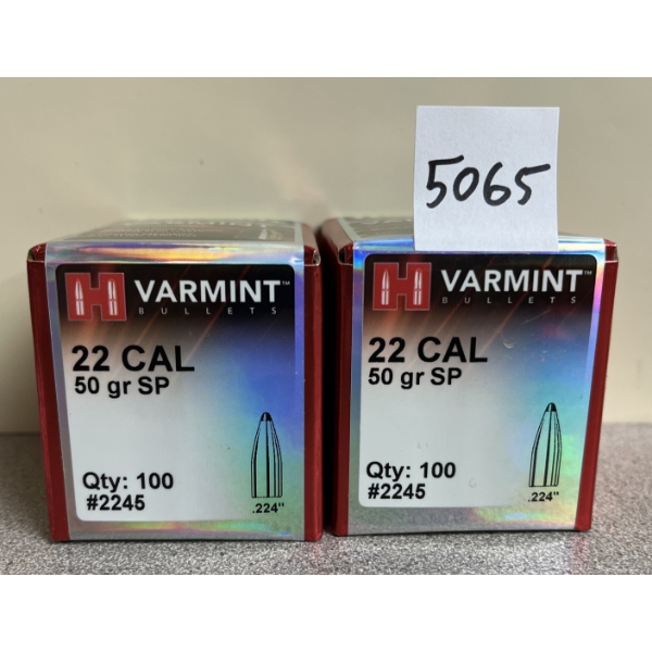 BULLETS: 200X HORNADY VARMINT .22 - 50GR SP