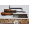 Image 2 : LOT OF 3 - MID 1800'S CHISEL, SCREWDRIVER & BRASS BACKED SAW