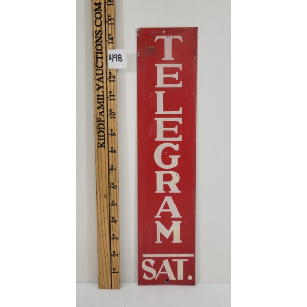 SAT. TELEGRAM METAL SIGN