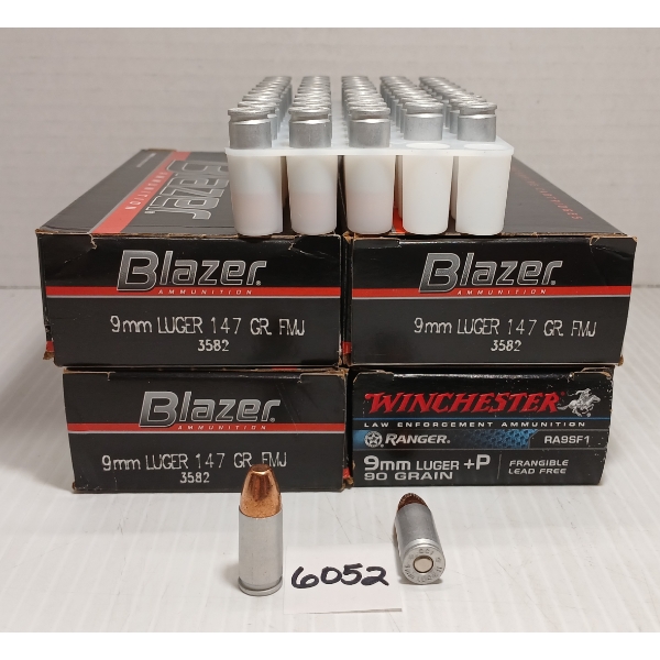 AMMO: 80X BLAZER & WINCHESTER RANGER 9MM LUGER - 90 & 147GR - FMJ