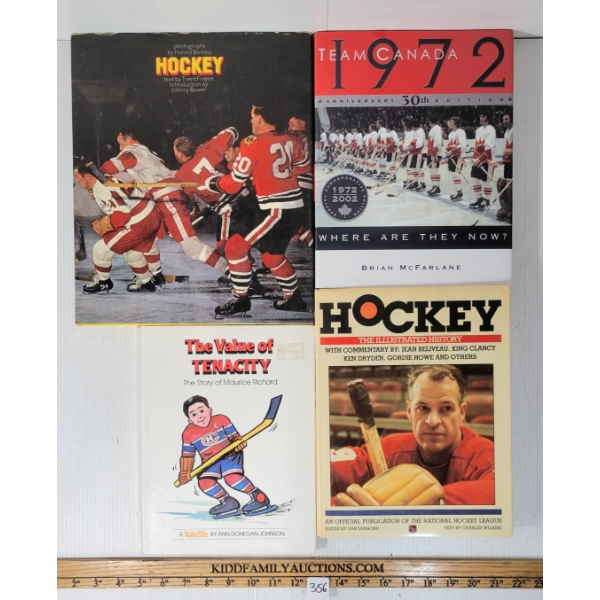 LOT OF 4 - HOCKEY BOOKS - "1972 TEAM CANADA", "TENACITY", "HOCKEY" & "HOCKEY: ILLUATRATED HISTORY"