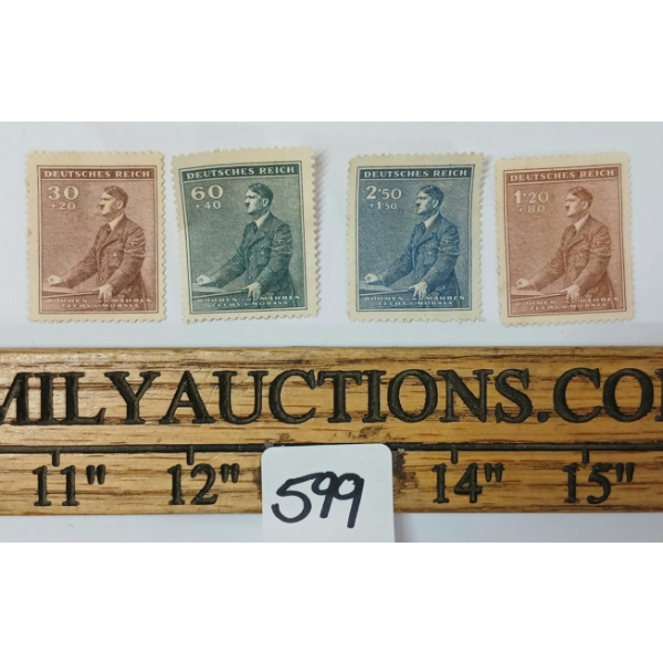 LOT OF 4 - 1942 HITLER'S 53RD BIRTHDAY STAMPS