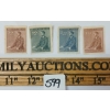 Image 1 : LOT OF 4 - 1942 HITLER'S 53RD BIRTHDAY STAMPS