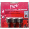 Image 2 : LOT OF 5 - MILWAUKEE 3PC INSERT MAGNETIC NUT DRIVERS - INCL 1/4IN & 3/8IN ETC