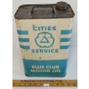 Image 3 : CITIES SERVICE BLUE CLUB MOTOR OIL 2GAL CAN