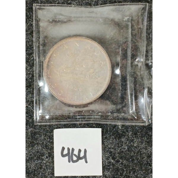 1966 CDN SILVER DOLLAR COIN - VOYAGEUR - ICCS GRADED