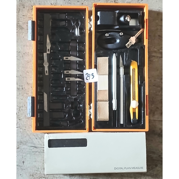 LOT OF 2 - SCALE MASTER PLUS DIGITAL PLAN MEASURE & EXACT-O KNIVES KIT