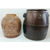 Image 4 : LOT OF 2 - CHINESE MARTABAN STORAGE JAR & RICE BARREL