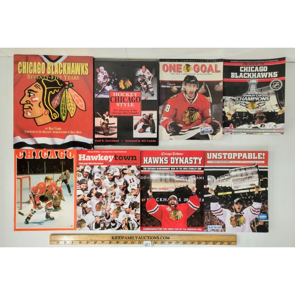 LOT OF 8 - CHICAGO BLACK HAWKS HOCKEY BOOKS