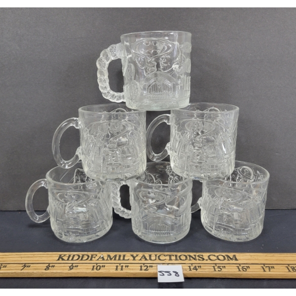 LOT OF 6 - MCDONALD'S BATMAN FOREVER TWO-FACE & THE RIDDLER GLASS MUGS