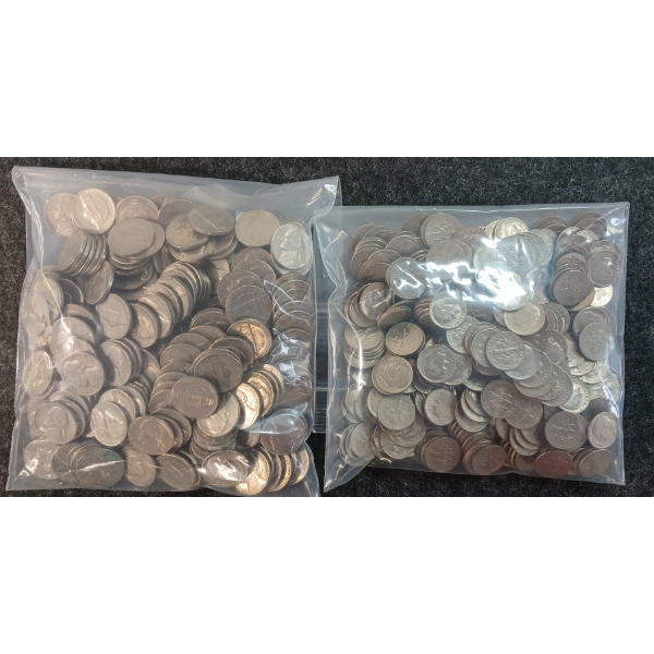 4.5LBS U.S. NICKELS & DIMES - MIXED YEARS