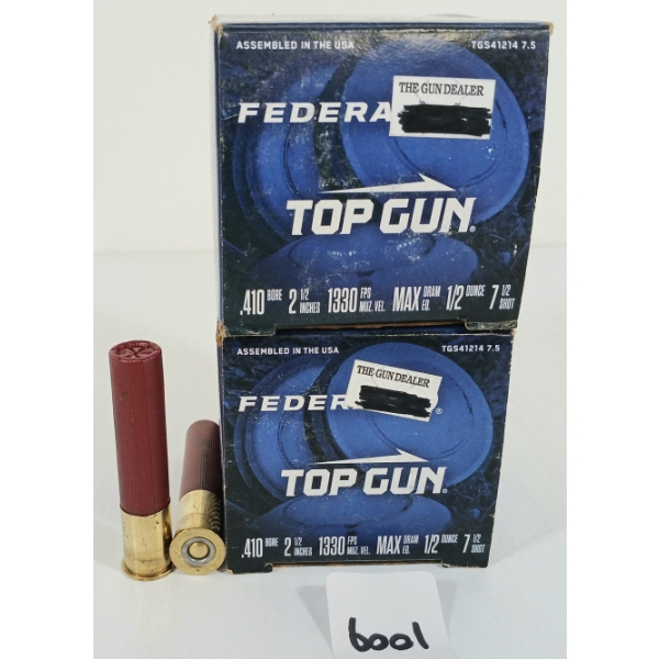 AMMO: 50X FEDERAL TOP GUN .410GA - 2 1/2IN - #7 1/2 SHOT