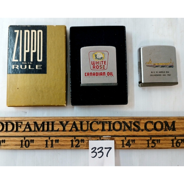 LOT OF 2 - ZIPPO WHITE ROSE MEASURING TAPES