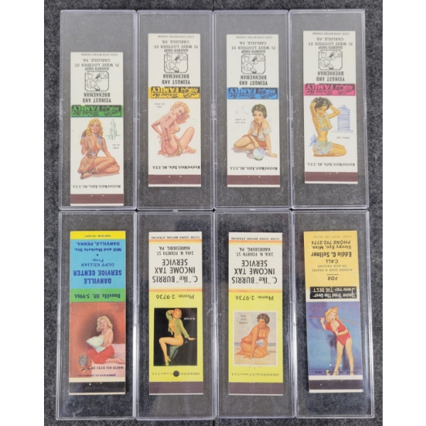 LOT OF 8 - PIN-UP ADVERTISING MATCHBOOK PACKAGES - MARYLAND MATCH, ETC