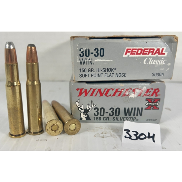 AMMO: 40X FED & WIN .30-30 WIN - 150 GR SP